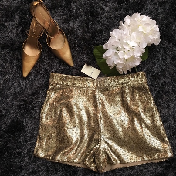 Lucky Brand Pants - Gold Sequin Shorts